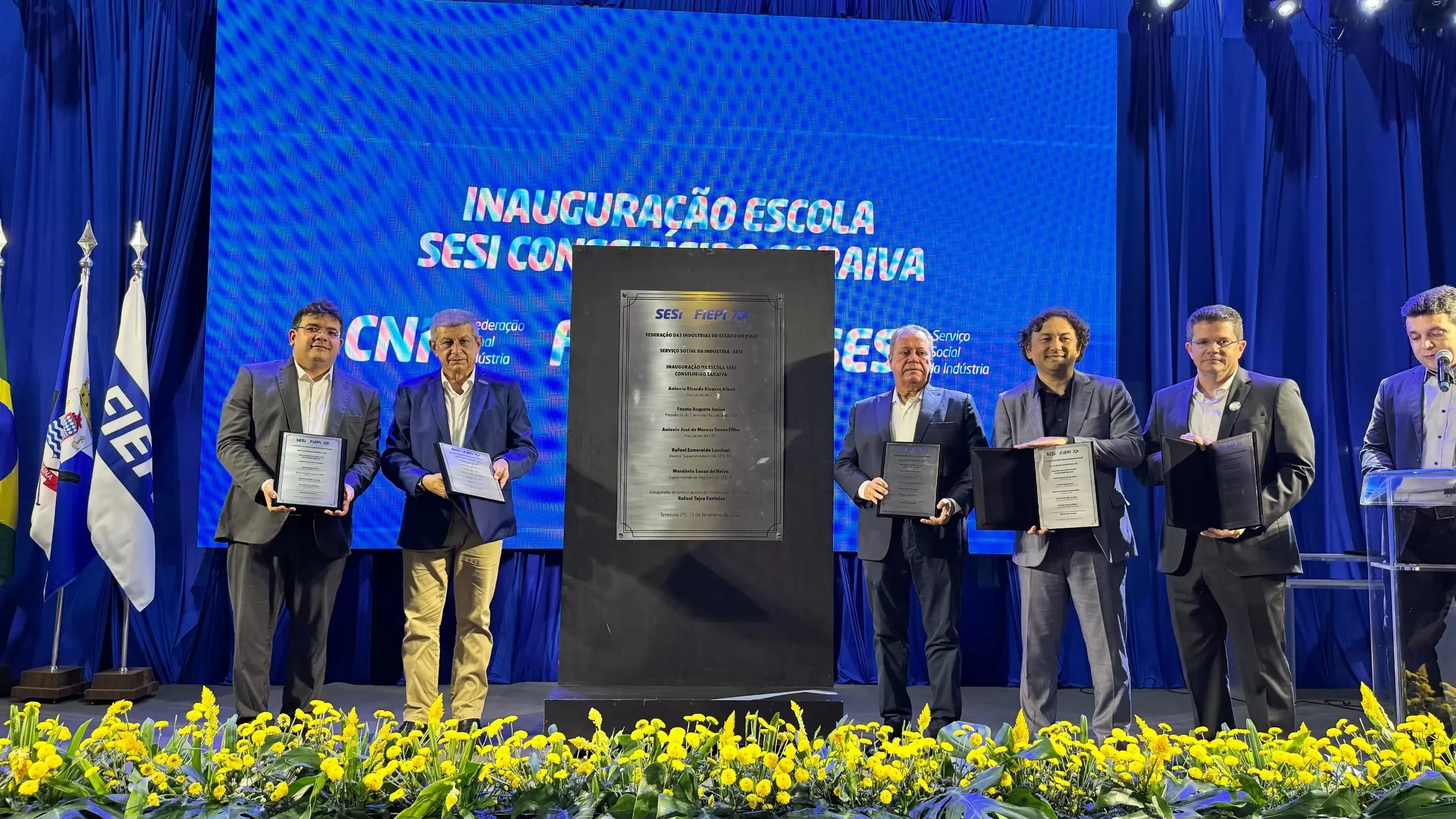 Conselho Nacional do SESI participa da inauguração da Escola SESI Conselheiro Saraiva e conhece ações do SESI no Piauí